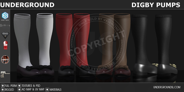 Second Life Marketplace - [UG MESH] DIGBY PUMPS - FULL PERM
