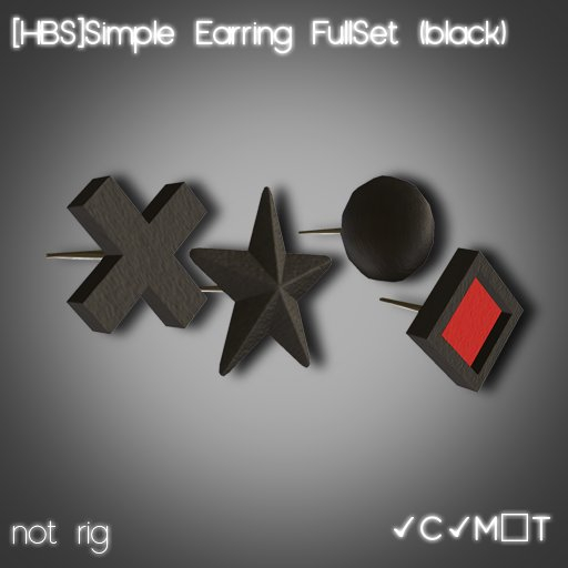 [HBS]Simple Earring FullSet (black)