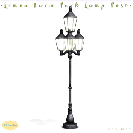 {OBD} Lemon Farm Park Lamp Post 