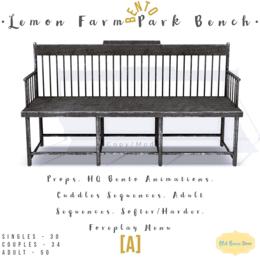 {OBD} Lemon Farm Park Bench [A]