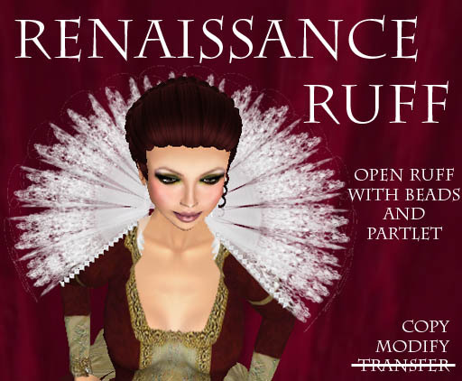 Open Neck Ruff with Beads / Collar (BOXED)