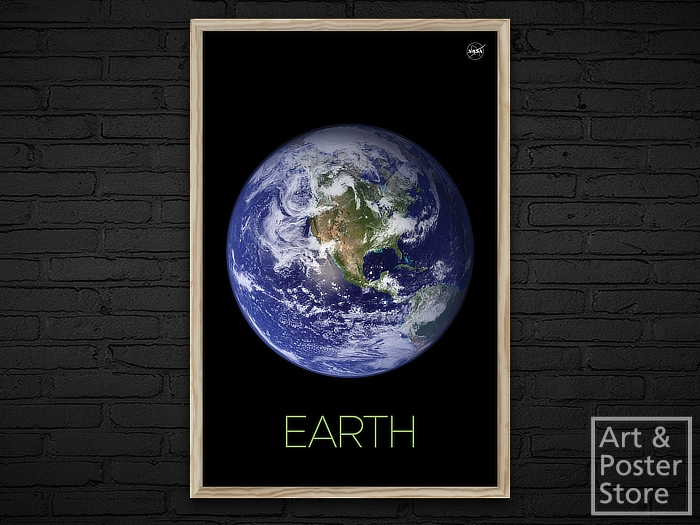 EARTH | NASA Solar System Space Poster | Plain Mesh Frame with 6 texture options 