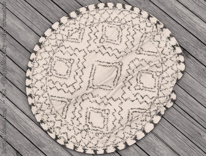 || When I'm Bored || Round Mesh Rug || White Fluff || 2 LI 