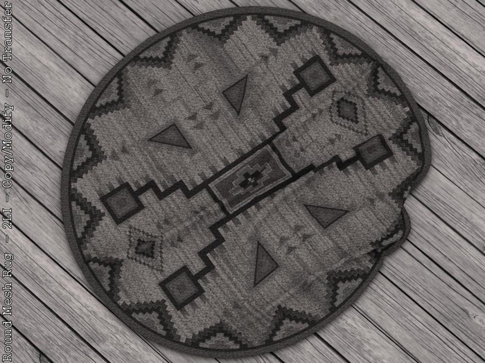 || When I'm Bored || Round Mesh Rug || Tribal Grey || 2 LI 