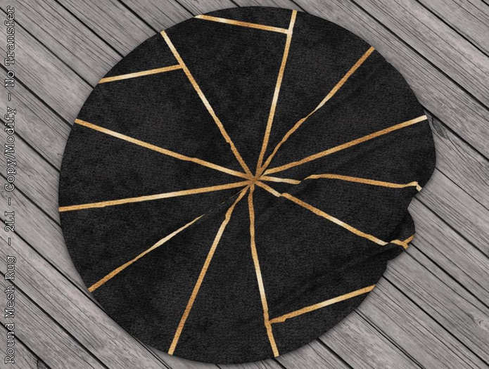 || When I'm Bored || Round Mesh Rug || Black Gold || 2 LI 