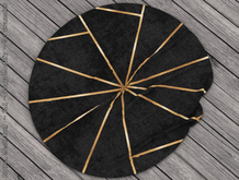 || When I'm Bored || Round Mesh Rug || Black Gold || 2 LI 