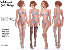 [CT] "Hello Sweety" Lingerie Sky- BoM Layers - Nude, White, Gray, Black Socks DEMO