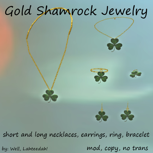 WL! Gold Shamrock Jewelry Set