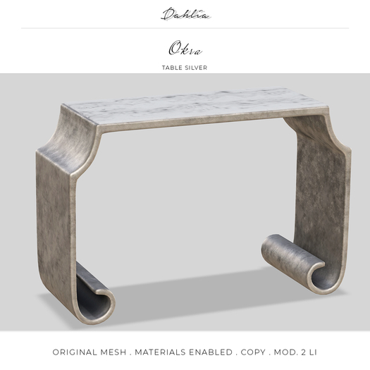 Dahlia - Okra - Table - Silver 