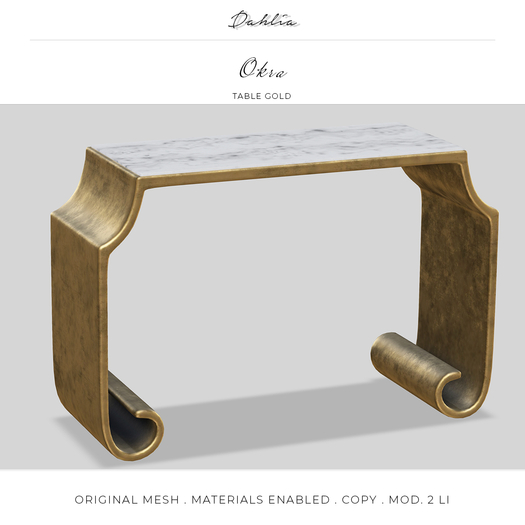 Dahlia - Okra - Table - Gold 