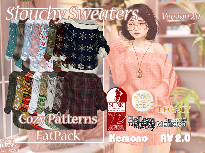 {MB} {FatPack} Slouchy Sweater Cozy Patterns