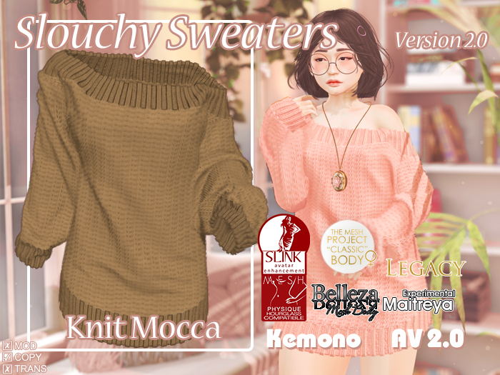 {MB} Slouchy Sweater Knit Mocca