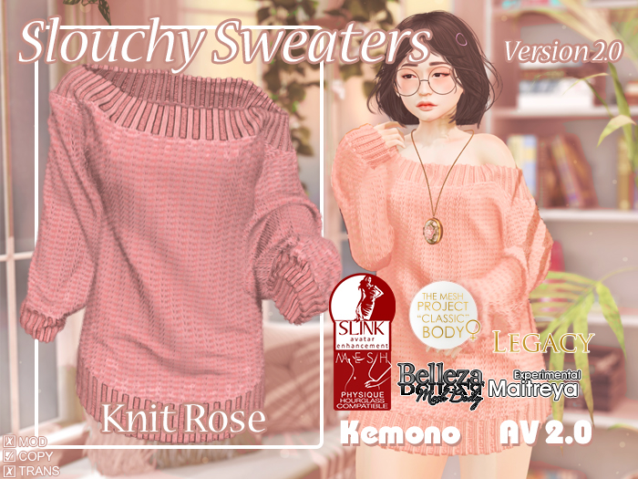 {MB} Slouchy Sweater Knit Rose