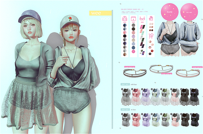 . offbeat . wee woo ! limited gacha : Knit suit + lace F