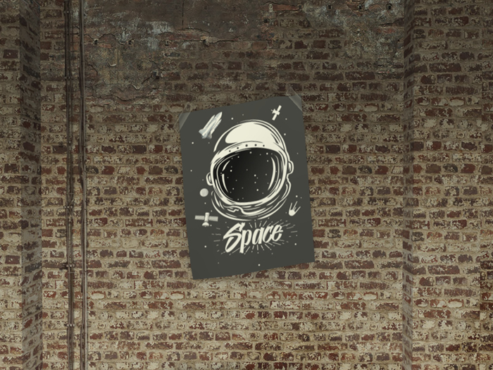 [BOY] TAPED POSTER - GREY SPACEMAN