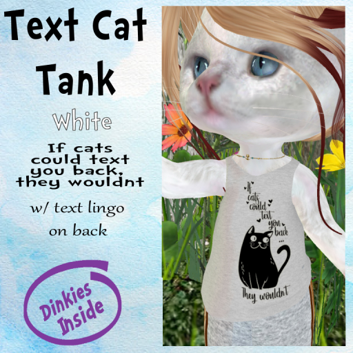 ~DI~ Text Cat Tank *White