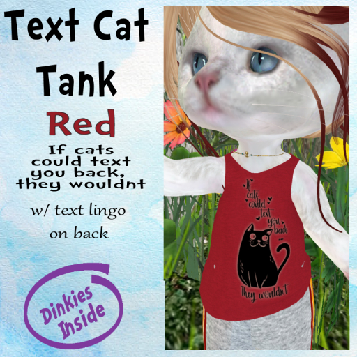 ~DI~ Text Cat Tank *Red