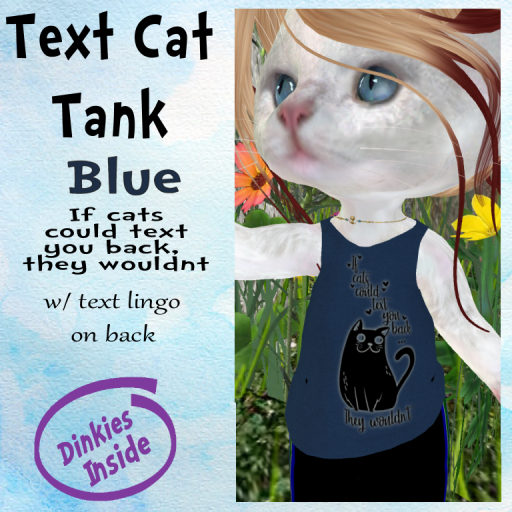 ~DI~ Text Cat Tank *Blue