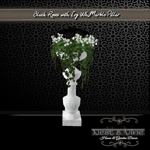 Black Roses/Wh.Marble Pillar
