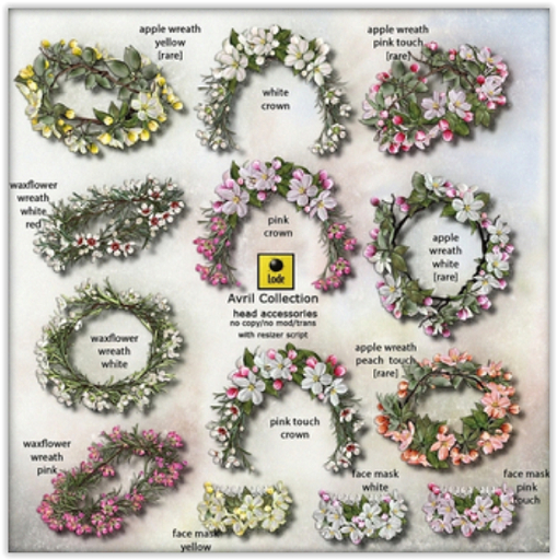 *LODE* Head Accessory - Avril Floral Face Mask [white]