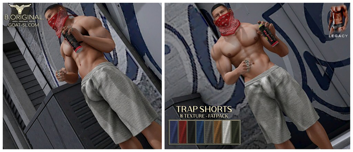 Second Life Marketplace - $TRAP$ LV Blue bandana Shorts - LEGACY