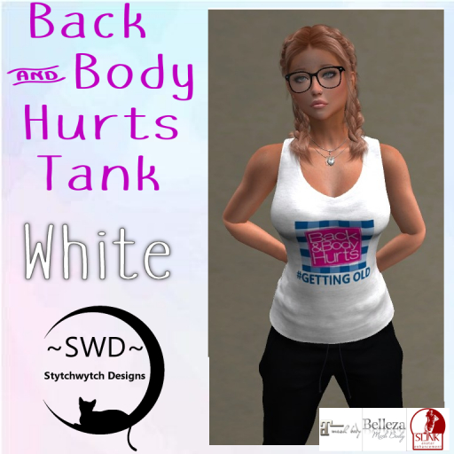 ~SWD~ Back & Body Tank White {rez and click}