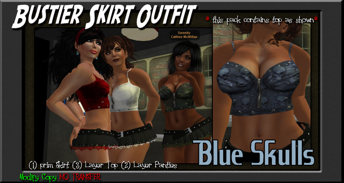 BB. Bustier (Blue Skulls)