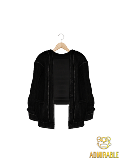 Admirable- Baggy Cardigan (Black)
