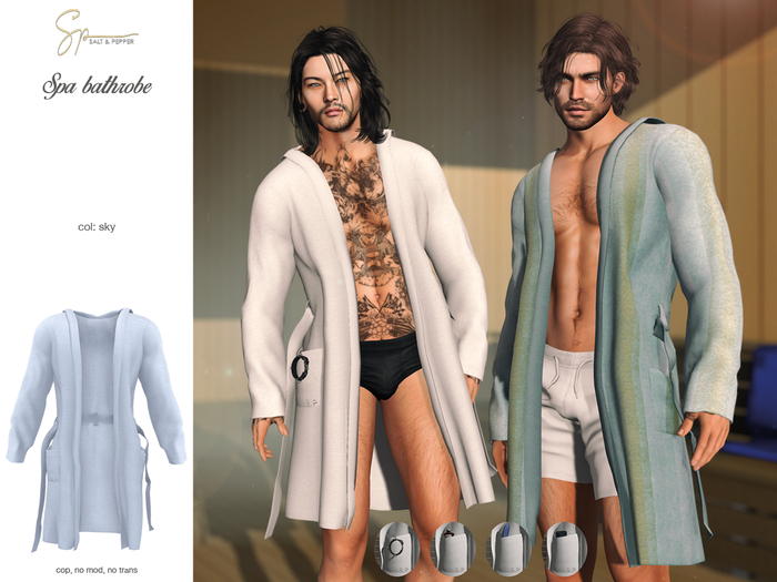 S&P Spa bathrobe male sky (wear to unpack)