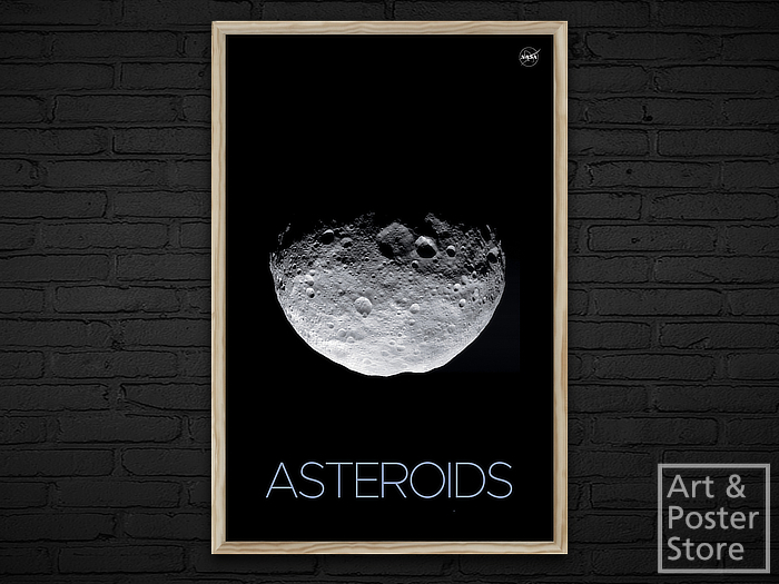 ASTEROIDS | NASA Solar System Space Poster | Plain Mesh Frame with 6 texture options