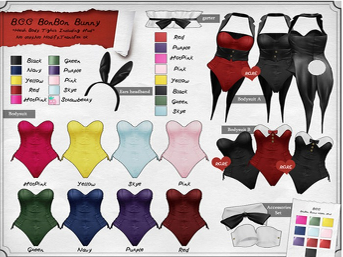 B.C.C BonBon Bunny Bodysuit XS C-Black RARE