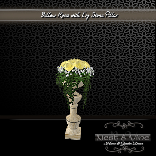 Yellow Roses/Stone Pillar