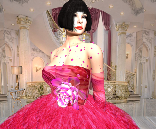 Adl Alta Moda Hot Pink Rouches Gown