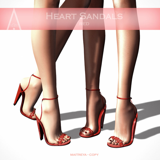 .AiShA. Heart Sandals Red