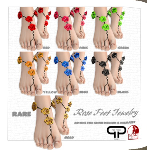 Pure Poison - Rose Feet Jewelry - Black