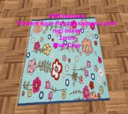 RWC- Flowers Aqua Rug tga Boxed)(square prim rug)  