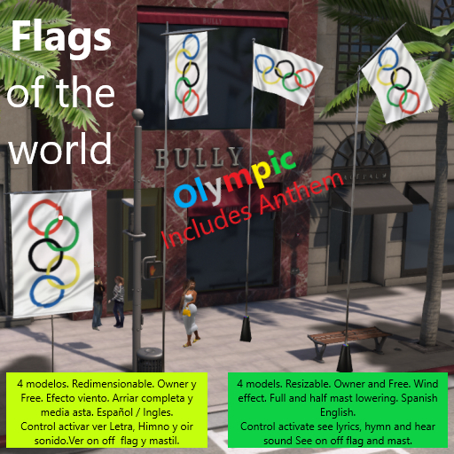 Flag Box Olympic Full Model  + Anthem