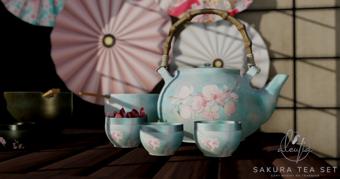 [Aleutia] Sakura Light Blue Tea Set