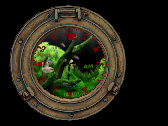 fish on reef porthole clock