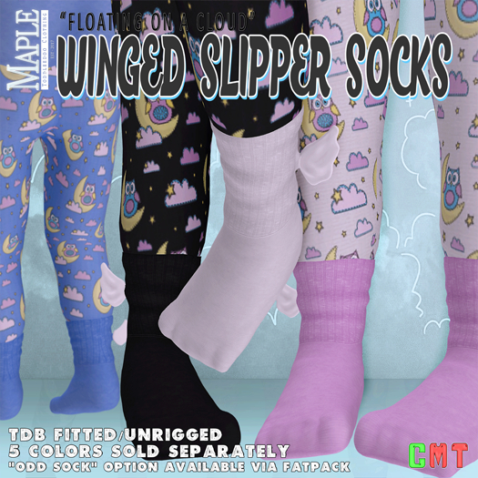 {m} winged slipper socks: blue