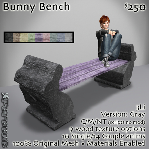 % Bunny Bench (gray) *MESH*