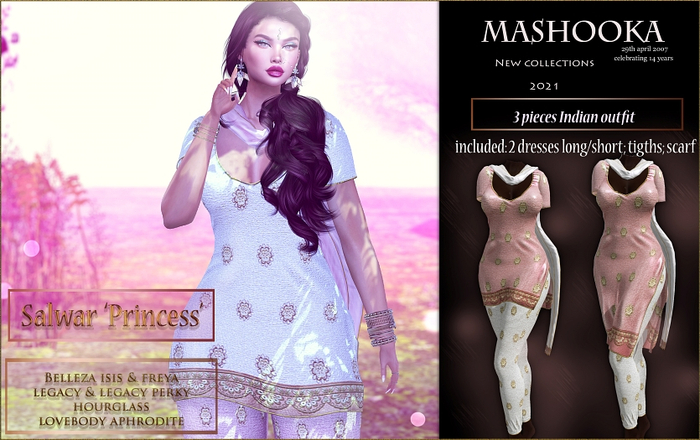 Mashooka SALWAR 'Princess' PINK