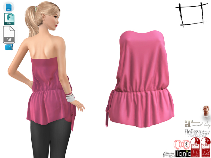 Dae Obj FBX For Tunic Dress Slink, Maitreya, Belleza, Tonic, Legacy, Ocacin Standard, Voluptuous