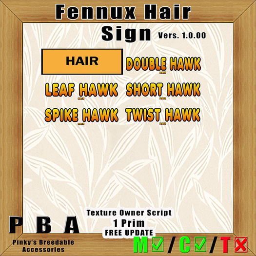 Fennux Hair Sign Vers. 1