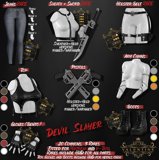 {Valentine} Devil Slayer Arm Chains - Gold