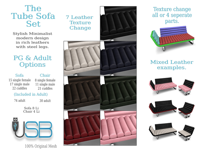 [USB] - Tube Sofa Set (PG)