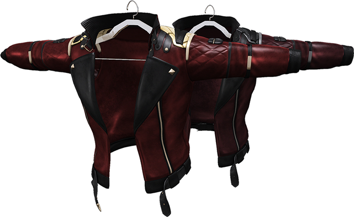 Red Black Leather Biker Jacket
