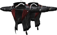 Black Red Leather Biker Jacket