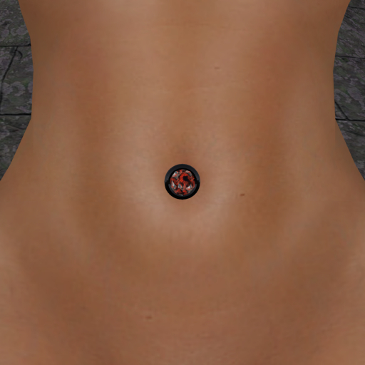 BLACK Gold Belly Jewel FP Black/Ruby