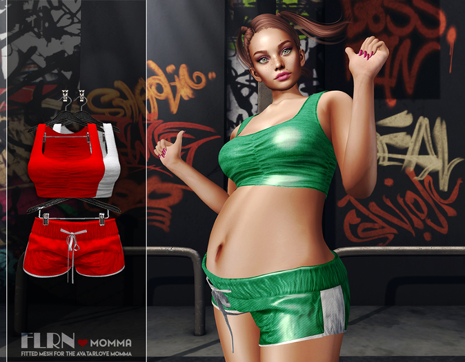 [FLRN DESIGN] - Faye Top&Short L.Momma Red